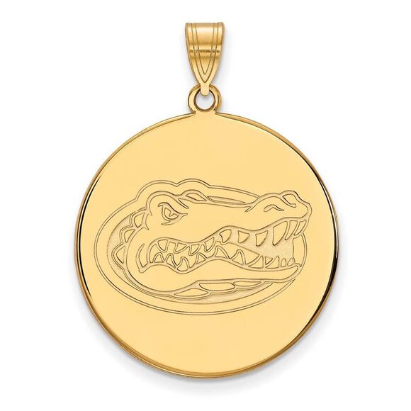 14k Yellow Gold U of Florida XL Disc Mascot Pendant
